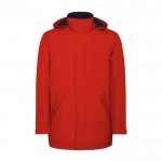 Parka de poliéster reciclado impermeable 400 g/m2 Roly Direct America color rojo segunda vista