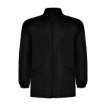 Chubasquero unisex de poliéster con capucha 70 g/m2 Roly Direct Escocia color negro segunda vista