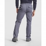 Pantalón laboral de algodón con cintura elástica 240 g/m2 Roly Safety color gris topo cuarta vista de uso