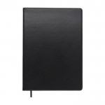 Cuaderno con tapa de polipiel en negro A4 hojas a rayas color negro primera vista