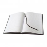 Cuaderno con tapa de polipiel en negro A4 hojas a rayas color negro cuarta vista