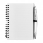 Libreta de tapa dura y bolígrafo a juego A6 hojas a rayas color blanco primera vista
