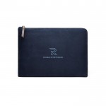 Funda acolchada para portátil de calidad color azul vista con logo