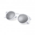 Gafas de sol con lentes en color negro y circulares UV400 color blanco tercera vista