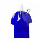 Botella plegable personalizada forma camiseta azul