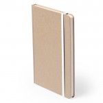 Libreta de cartón reciclado con banda elástica a color hojas lisas A5 color blanco primera vista