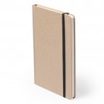 Libreta de cartón reciclado con banda elástica a color hojas lisas A5 color amarillo primera vista