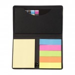 Porta memos de cartón con cierre elástico y bolsillo para tarjetas color negro primera vista