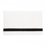 Porta memos de cartón con cierre elástico y bolsillo para tarjetas color blanco primera vista