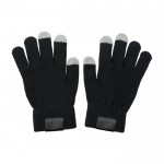 Guantes táctiles de poliéster color negro quinta vista