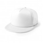 Gorra de poliéster con visera plana color blanco