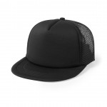 Gorra de poliéster con visera plana color negro