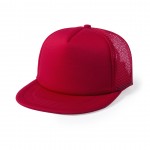 Gorra de poliéster con visera plana color rojo