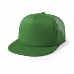 Gorra de poliéster con visera plana color verde