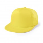 Gorra de poliéster con visera plana color amarillo