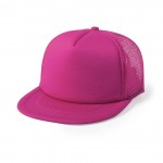 Gorra de poliéster con visera plana color fucsia