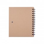 Libreta con bolígrafo de tinta azul y papel reciclado de hojas lisas color natural cuarta vista