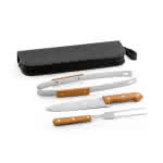 Set para barbacoa promocional color negro con impresión