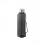 Botella de RPET con acabado translúcido y tapa de acero 600ml color negro
