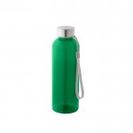 Botella de RPET con acabado translúcido y tapa de acero 600ml color verde