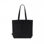 Bolsa hecha de algodón reciclado con asas largas 180 g/m2 color negro vista detalle 4