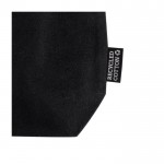 Bolsa hecha de algodón reciclado con asas largas 180 g/m2 color negro cuarta vista