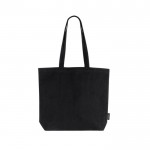 Bolsa hecha de algodón reciclado con asas largas 180 g/m2 color negro quinta vista