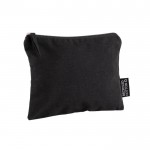 Neceser de algodón reciclado con tirador a juego 230 g/m2 color negro tercera vista