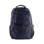 Mochila de cuero sintético con varios compartimientos en el exterior 15'' color azul marino cuarta vista