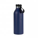 Botella de acero inoxidable reciclado con asa de sujeción 500ml color azul marino tercera vista