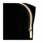 Neceser aterciopelado de poliéster con cremallera dorada 280 g/m2 color negro primera vista