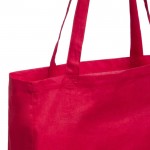 Bolsa de 100% algodón con asas largas y fuelle 105 g/m2 color rojo segunda vista