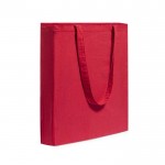 Bolsa de 100% algodón con asas largas y fuelle 105 g/m2 color rojo primera vista