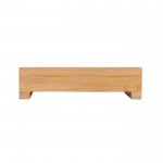 Jabonera con 2 orificios de drenaje hecha de bambú con certificado FSC color madera cuarta vista