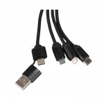Cargador con múltiples conexiones con opción de marcaje retroiluminado color negro segunda vista