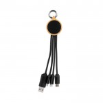 Cargador con múltiples conexiones con opción de marcaje retroiluminado color negro cuarta vista