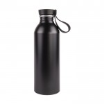Botella de aluminio reciclado con detalle de madera en el tapón 550ml color negro segunda vista