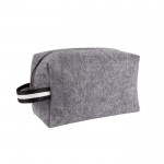 Neceser de fieltro RPET con asa bicolor en el costado 360 g/m2 color gris quinta vista