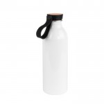 Botella para sublimación hecha de aluminio reciclado con asa 550ml color blanco cuarta vista