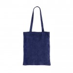 Bolsa aterciopelada de poliéster con asas largas 240 g/m2 color azul marino quinta vista