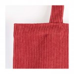 Bolsa aterciopelada de poliéster con asas largas 240 g/m2 color rojo primera vista
