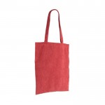 Bolsa aterciopelada de poliéster con asas largas 240 g/m2 color rojo tercera vista