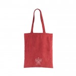Bolsa aterciopelada de poliéster con asas largas 240 g/m2 color rojo cuarta vista