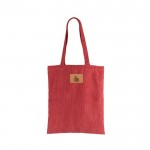 Bolsa aterciopelada de poliéster con asas largas 240 g/m2 color rojo quinta vista