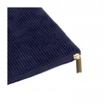 Neceser aterciopelado de poliéster con cremallera dorada 240 g/m2 color azul marino segunda vista