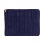 Neceser aterciopelado de poliéster con cremallera dorada 240 g/m2 color azul marino tercera vista