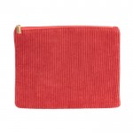Neceser aterciopelado de poliéster con cremallera dorada 240 g/m2 color rojo primera vista