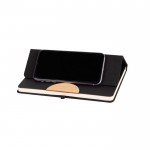 Libreta ecológica con tapa de RPET y soporte para móvil A5 hojas lisas color negro sexta vista