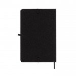 Libreta ecológica con tapa de RPET y soporte para móvil A5 hojas lisas color negro vista detalle
