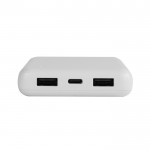 Batería externa hecha de ABS reciclado con capacidad de 8.000 mAh color blanco cuarta vista